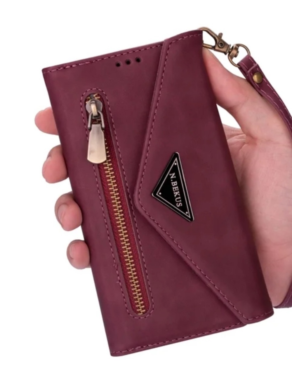 Women's Burgundy Phone Crossbody Wallet compatible with iPhone 13pro Max